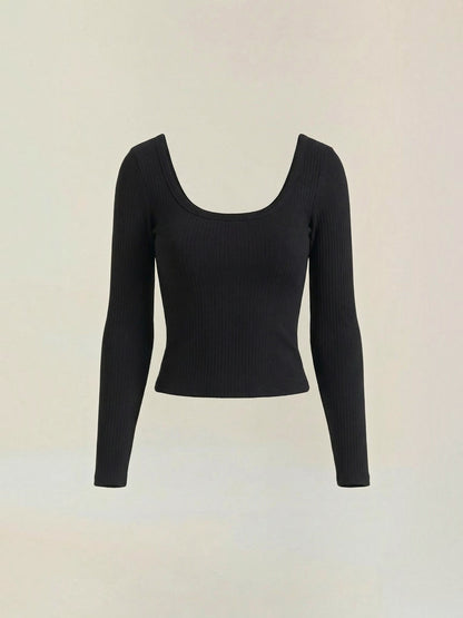 Marian Langarm-Top mit Scoop-Neck