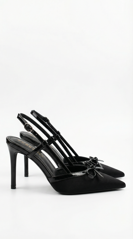Rebecca Satin Bow Court Heels