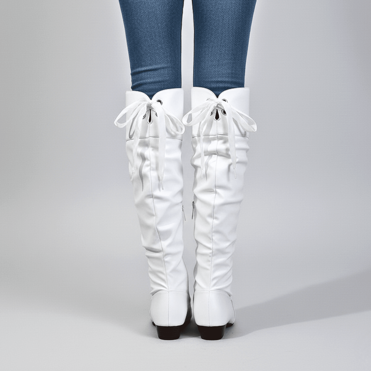 Women's Slouchy Faux Leather Boots – Almond Toe, True to Size – view 3